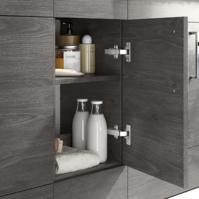 Harper Charcoal Elm Combination Vanity Basin with Marble Top & Denver Toilet 1500mm