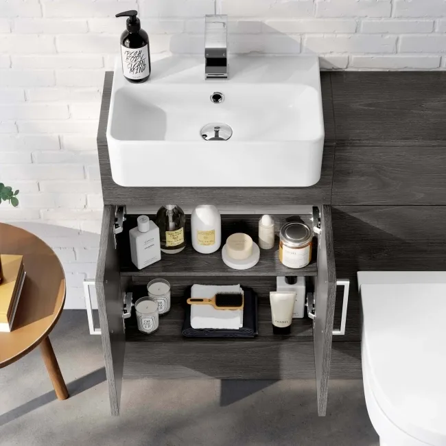 Harper Charcoal Elm Combination Vanity Basin & Denver Toilet 1000mm