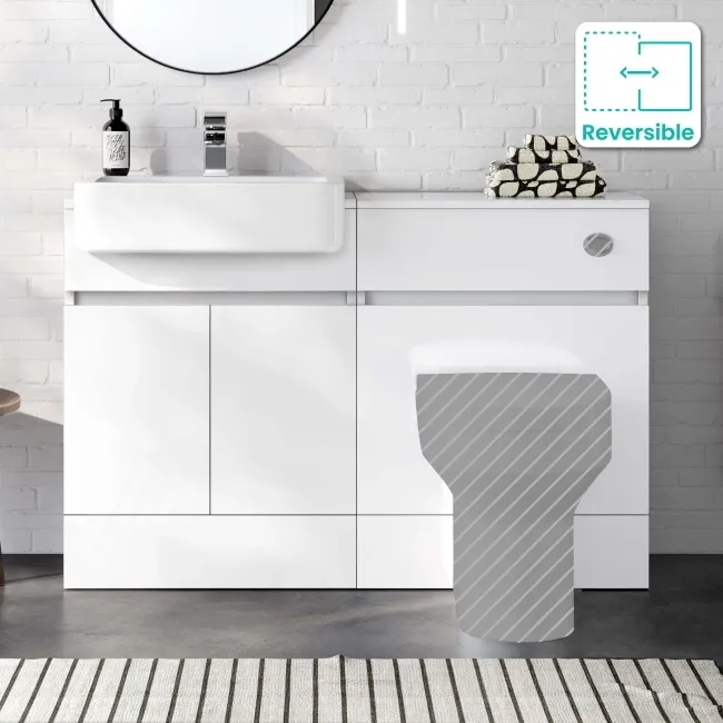 Foster Gloss White Basin Vanity and Back To Wall Toilet Unit 1200mm