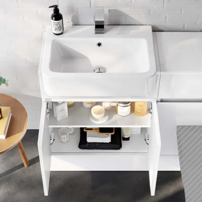 Foster Gloss White Basin Vanity and Back To Wall Toilet Unit 1200mm