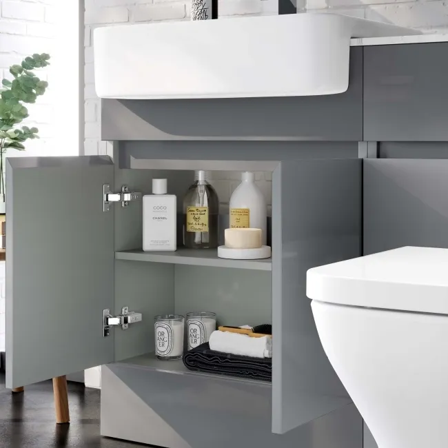 Foster Stone Grey Combination Vanity Basin with Marble Top & Atlanta Toilet 1200mm