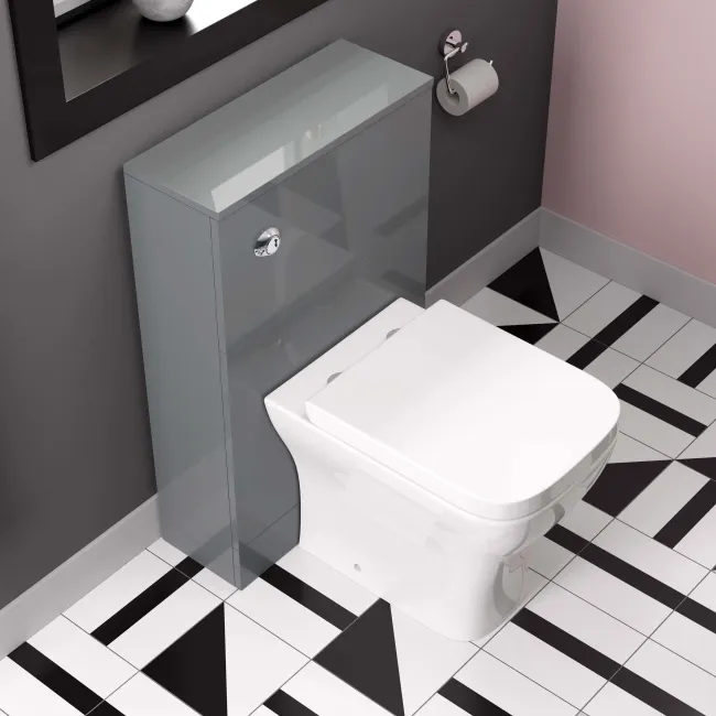 Austin Stone Grey Basin Drawer Vanity 600mm and Atlanta Back To Wall Toilet Set