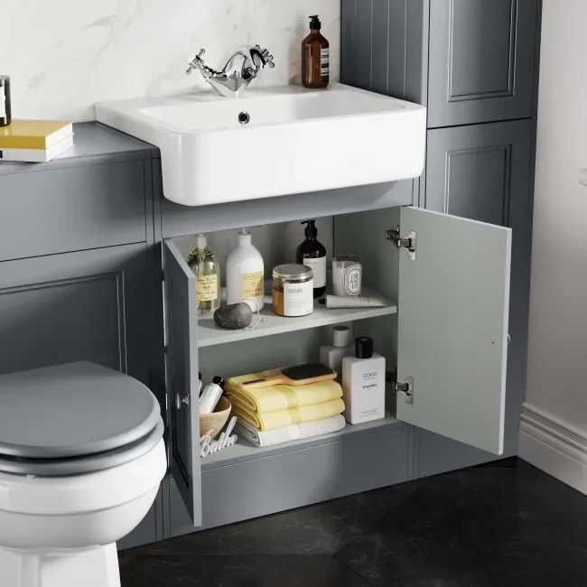 Monaco Dove Grey Basin Vanity 600mm