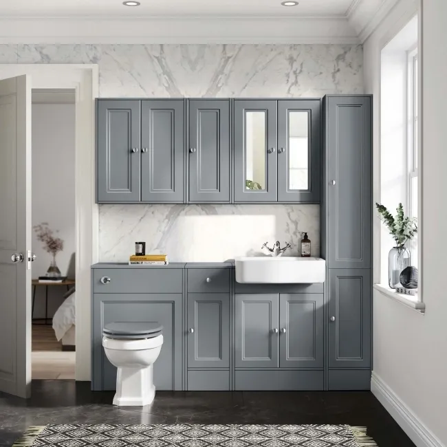 Monaco Dove Grey Combination Vanity Basin 1500mm (Excludes Pan & Cistern)