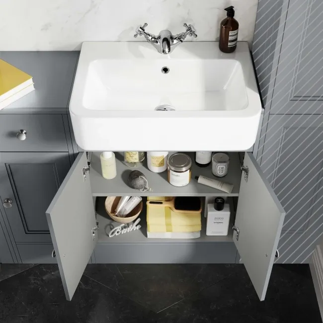 Monaco Dove Grey Combination Vanity Basin 1500mm (Excludes Pan & Cistern)