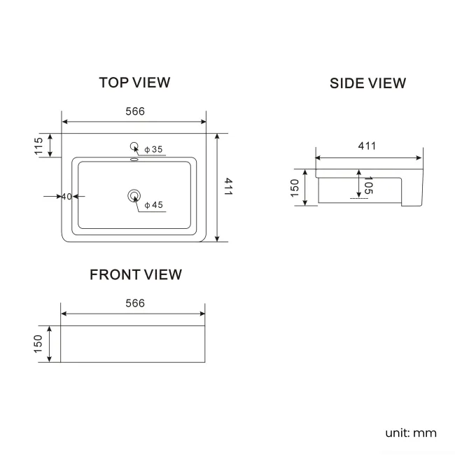 Monaco Dove Grey Combination Vanity Basin 1500mm (Excludes Pan & Cistern)