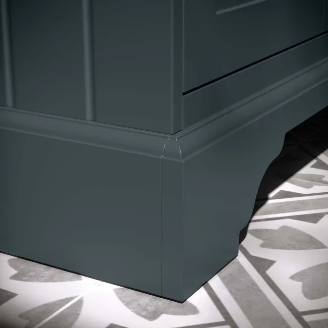 Lucia Inky Blue Vanity with Marble Top & Curved Counter Top Basin 840mm