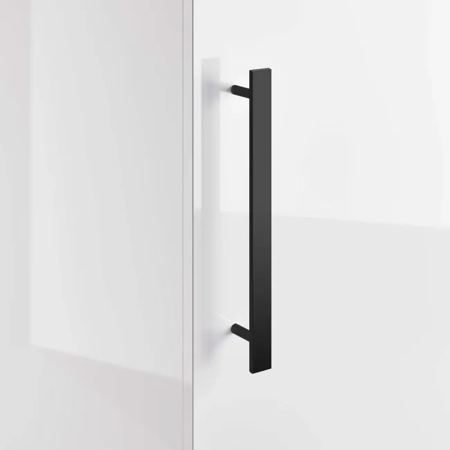 Avon Gloss White Basin Vanity and Back To Wall Unit 950mm - Black Accents