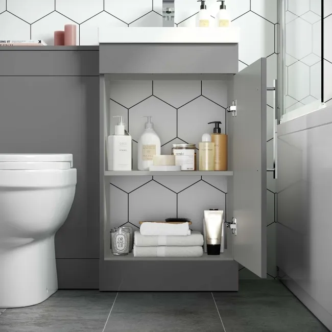 Avon Stone Grey Combination Vanity Basin and Seattle Toilet 950mm