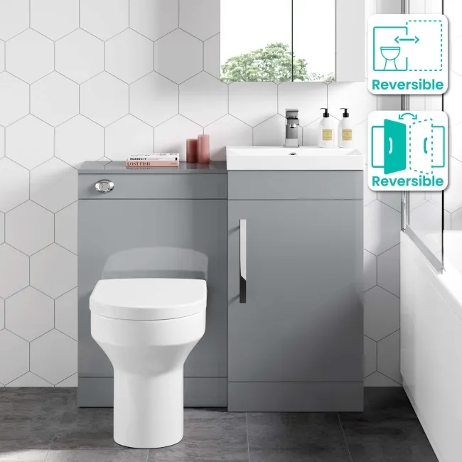 Avon Stone Grey Combination Vanity Basin and Denver Toilet 950mm