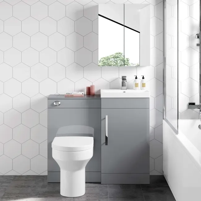 Avon Stone Grey Combination Vanity Basin and Denver Toilet 950mm
