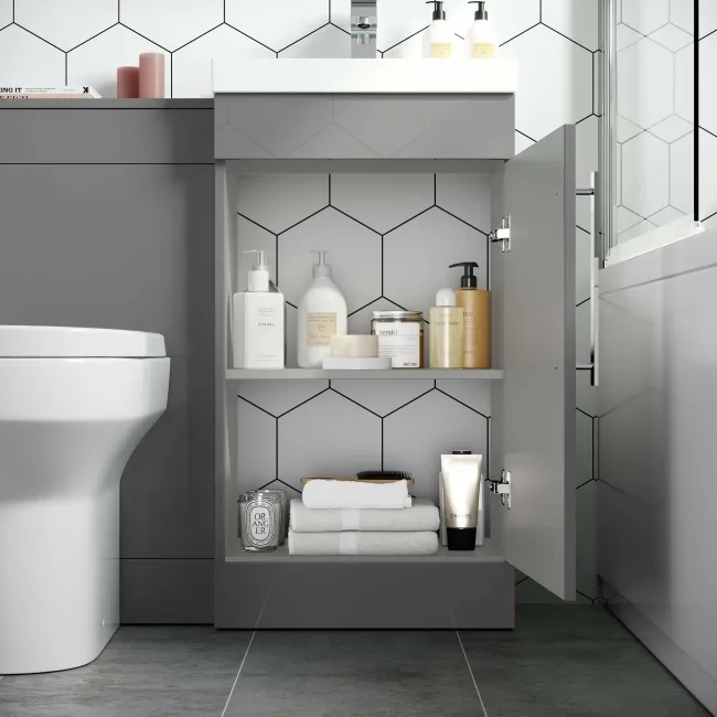 Avon Stone Grey Combination Vanity Basin and Denver Toilet 950mm