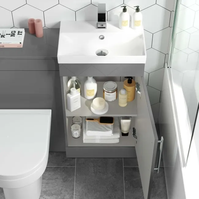 Avon Stone Grey Combination Vanity Basin and Denver Toilet 950mm