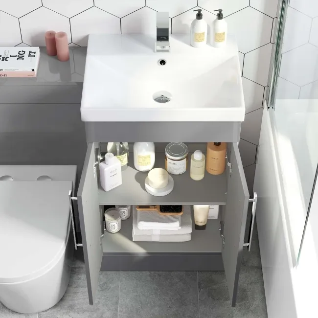 Avon Stone Grey Combination Vanity Basin and Boston Toilet 1000mm