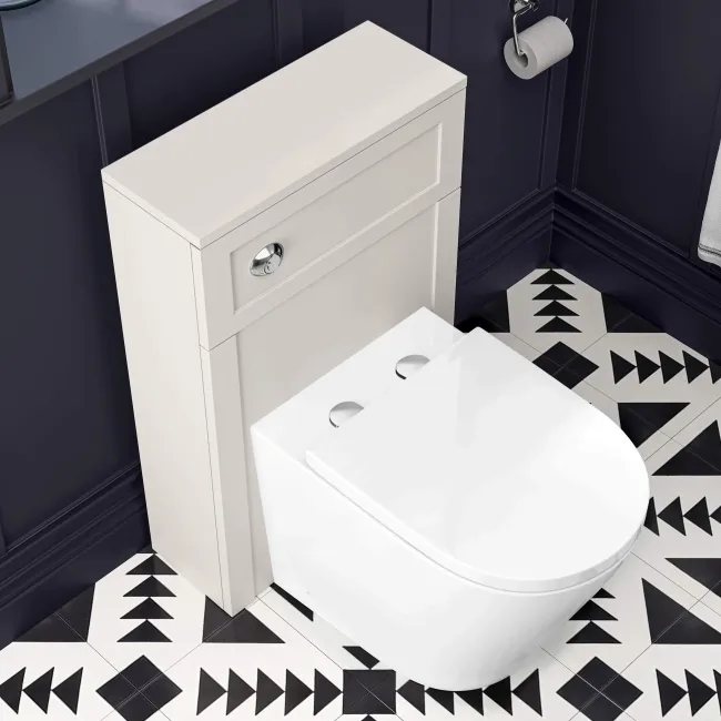 Traditional Chalk White Slimline Back To Wall Unit and Boston Toilet