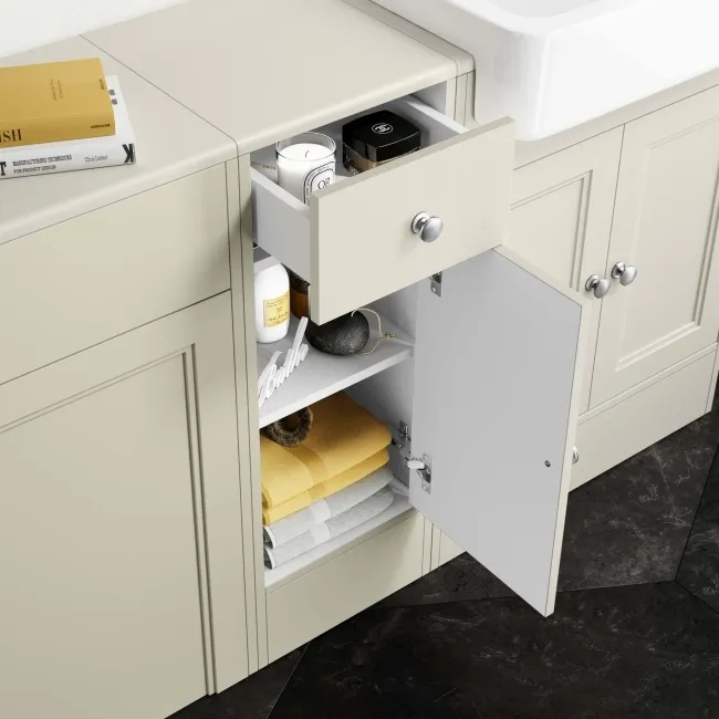 Monaco Chalk White Combination Vanity Basin and Boston Toilet 1500mm