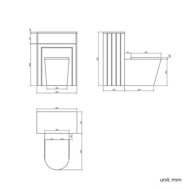 Traditional Graphite Grey Back To Wall Unit and Boston Toilet