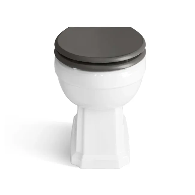 Bermuda Graphite Grey Combination Vanity Basin and Hudson Toilet with Wooden Seat 1000mm