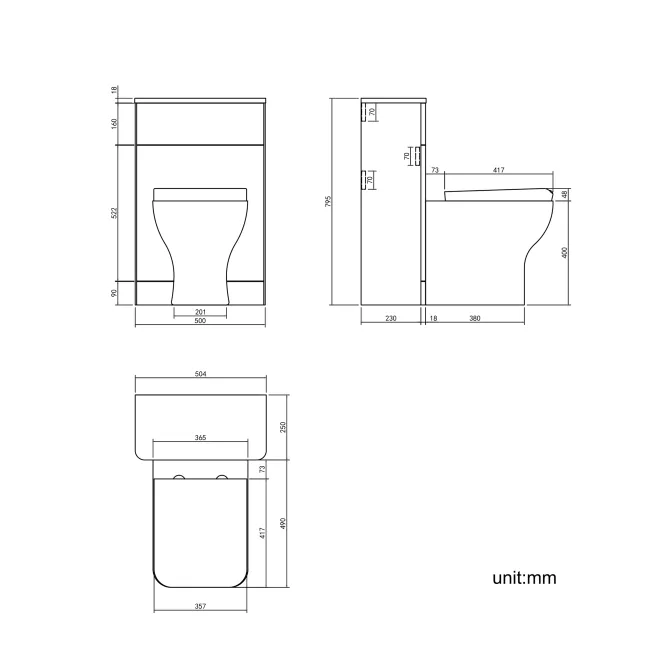 Corsica Curved Inky Blue Slimline Back To Wall Unit and Atlanta Toilet