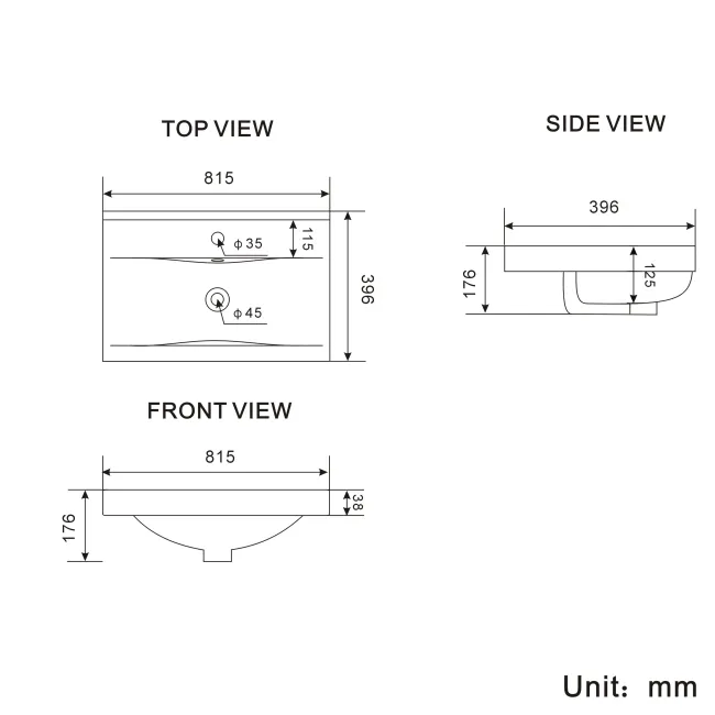 Bermuda Chalk White Basin Vanity 800mm - Brushed Brass Accents
