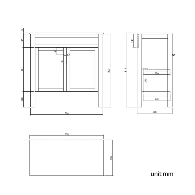 Bermuda Chalk White Vanity with Marble Top & Curved Counter Top Basin 800mm - Brushed Brass Accents