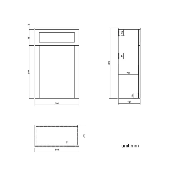 Bermuda Midnight Green Basin Vanity Drawer and Back To Wall Toilet 1100mm (Excludes Pan & Cistern)