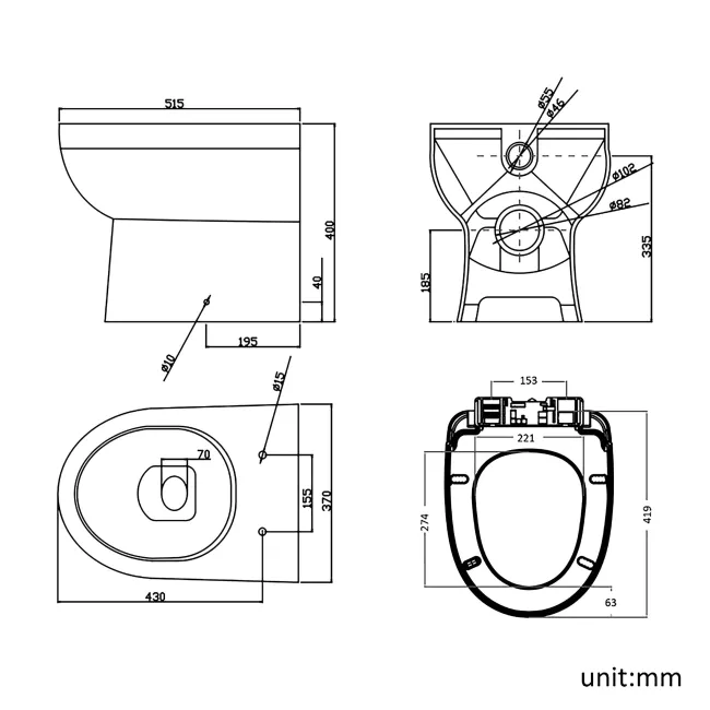Monaco Graphite Grey Combination Vanity Basin and Seattle Toilet 1200mm - Brushed Brass Accents