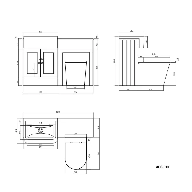 Monaco Midnight Green Combination Vanity Traditional Basin and Boston Toilet 1200mm - Brushed Brass Accents