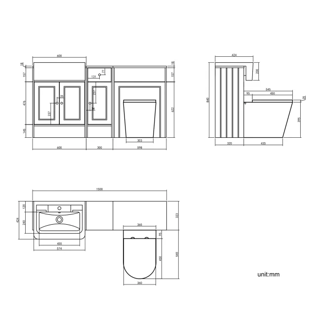 Monaco Midnight Green Combination Vanity Traditional Basin and Boston Toilet 1500mm - Brushed Brass Accents