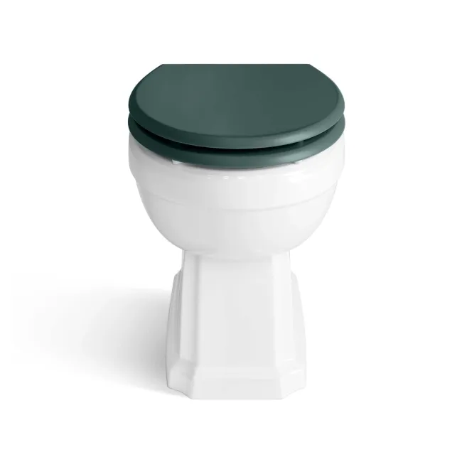 Monaco Midnight Green Combination Vanity Traditional Basin with Marble Top & Hudson Toilet with Wooden Seat 1200mm - Brushed Brass Accents