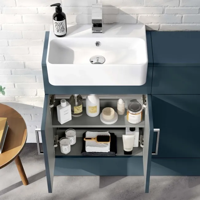 Harper Navy Blue Vanity with Semi Recessed Basin 500mm