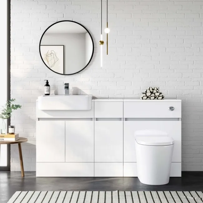 Foster Gloss White Combination Vanity Basin and Boston Toilet 1500mm
