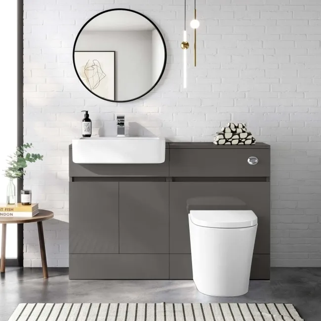 Foster Tungsten Grey Back To Wall Unit and Boston Toilet