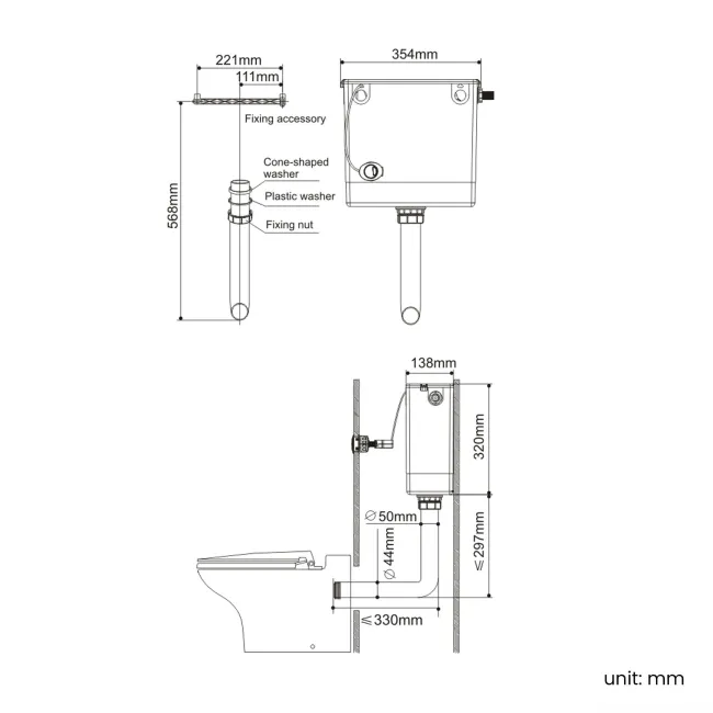 Mersey Gloss White Combination Vanity Basin and Austin Toilet 1000mm - Black Accents