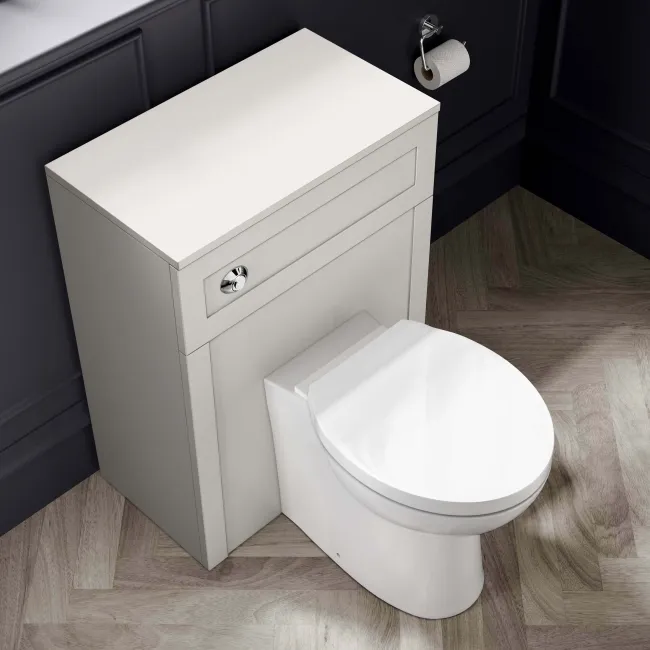 Capri Cotton White Combination Vanity Basin and Austin Toilet 1350mm - Chrome Handles