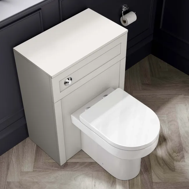 Capri Cotton White Combination Vanity Basin and Miami Toilet 1350mm - Chrome Handles