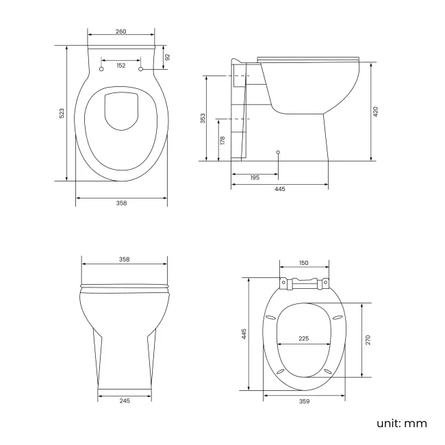 Capri Fog Grey Combination Vanity Basin and Austin Toilet 1350mm - Chrome Handles