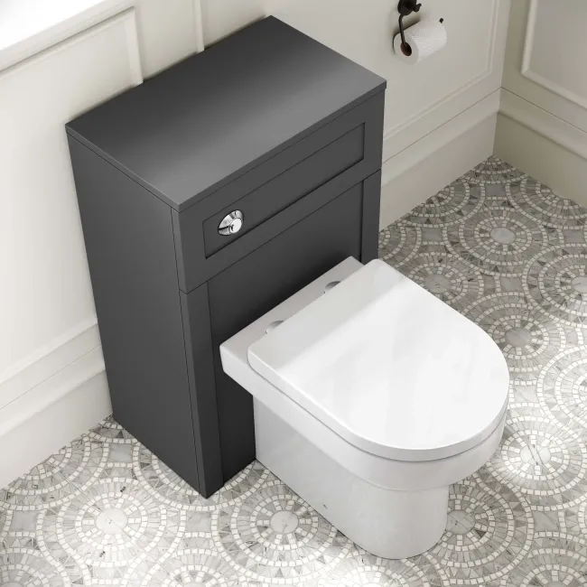 Capri Slate Grey Combination Vanity Basin and Miami Toilet 1050mm - Chrome Handles