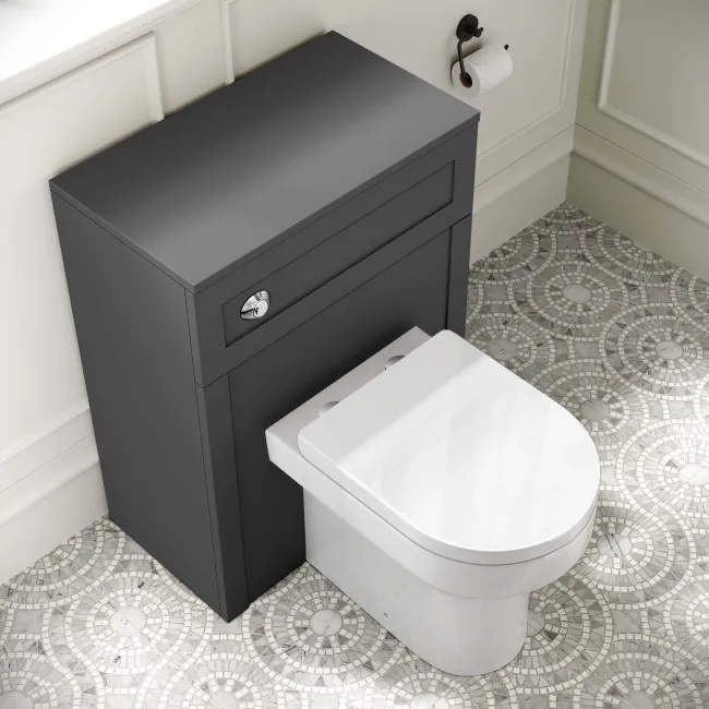 Capri Slate Grey Combination Vanity Basin and Miami Toilet 1350mm - Chrome Handles