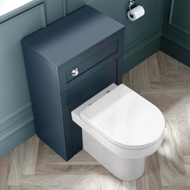 Capri Navy Blue Combination Vanity Basin and Miami Toilet 1150mm - Chrome Handles