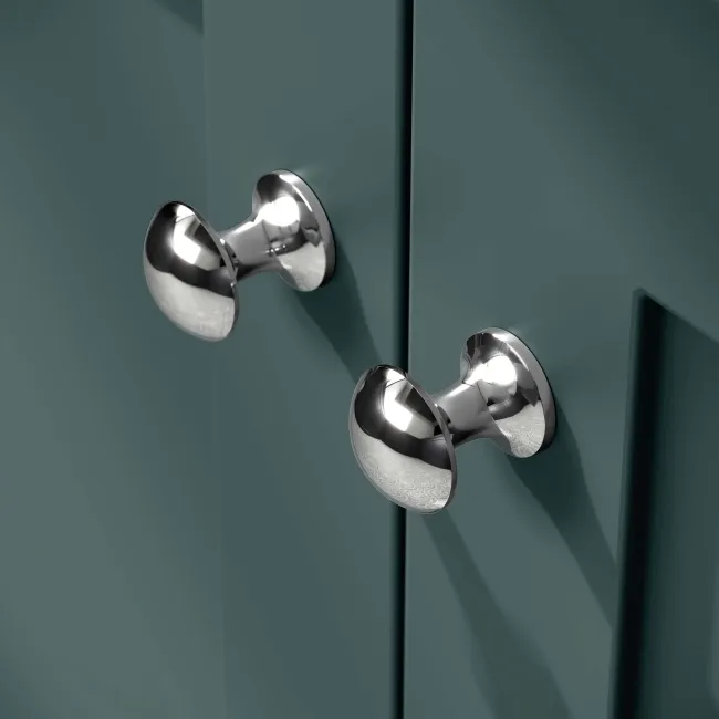 Capri Mystic Green Basin Vanity and Back To Wall Unit 1050mm (Excludes Toilet) - Chrome Handles