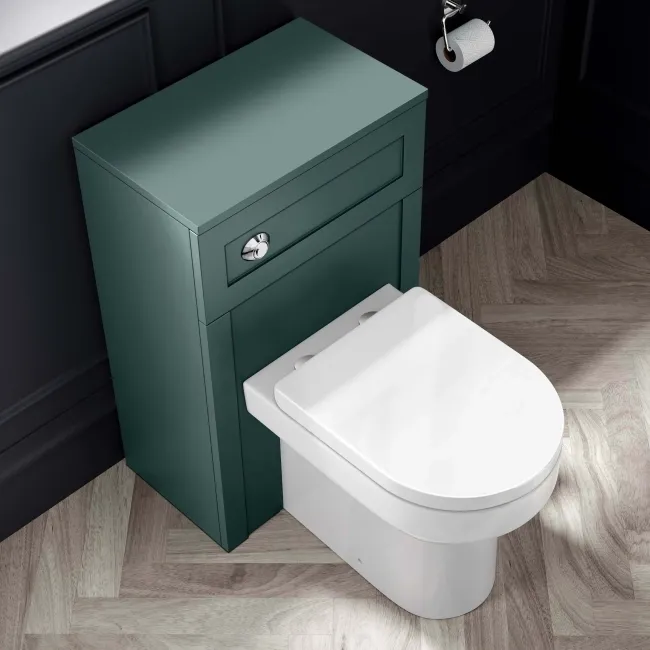 Capri Mystic Green Combination Vanity Basin and Miami Toilet 1050mm - Chrome Handles