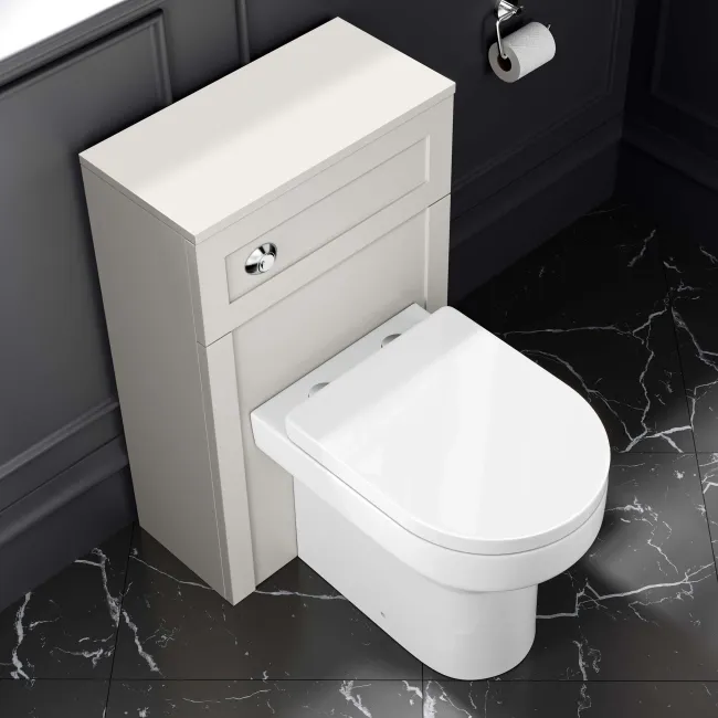 Milos Cotton White Combination Vanity Basin and Miami Toilet 1000mm - Chrome Handles