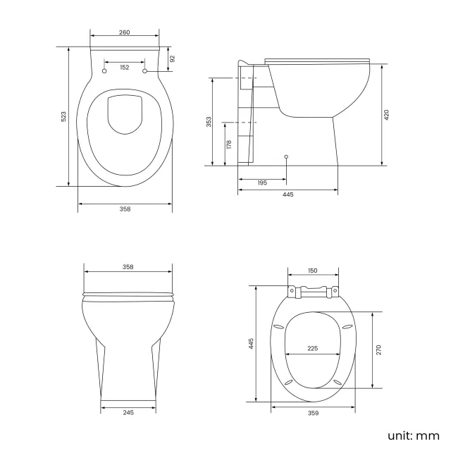 Milos Fog Grey Combination Vanity Basin and Austin Toilet 1300mm - Chrome Handles