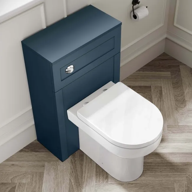 Milos Navy Blue Combination Vanity Basin and Miami Toilet 1300mm - Chrome Handles