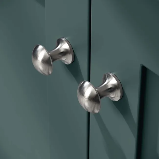 Milos Mystic Green Vanity with Oval Basin 600mm - Brushed Handles