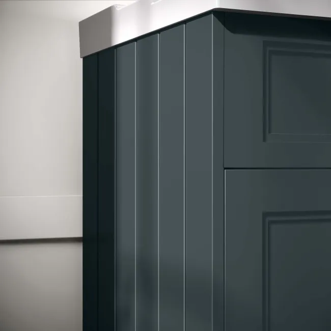 Lucia Inky Blue Basin Vanity 1030mm - Brass Knurled Handles