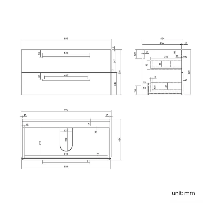 Omaha Mystic Green Wall Hung Drawer Vanity with Marble Top 800mm - Excludes Counter Top Basin
