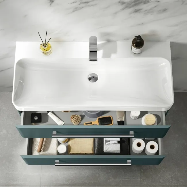 Omaha Mystic Green Wall Hung Basin Drawer Vanity 1000mm