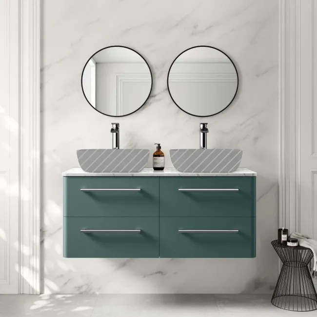 Omaha Mystic Green Wall Hung Drawer Vanity with Marble Top 1200mm - Excludes Counter Top Basin